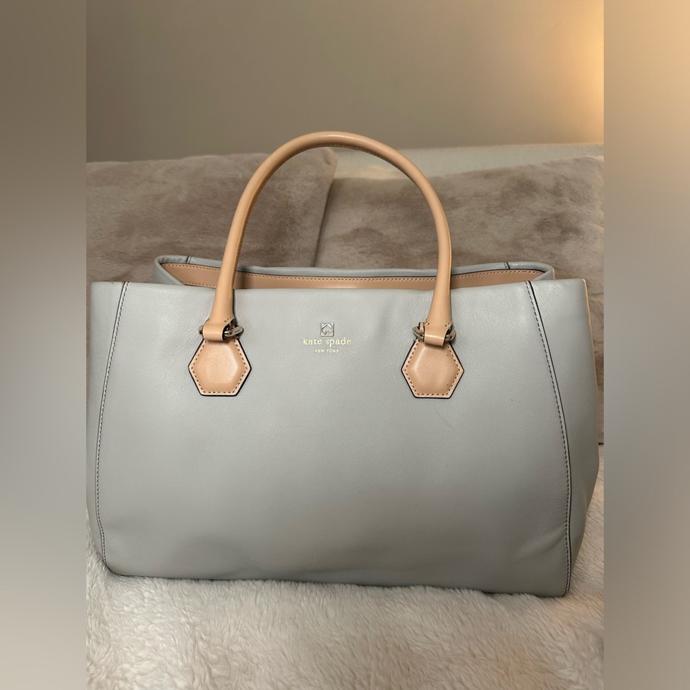 Kate Spade Purse- Blue/Grey Tote with Dust Bag